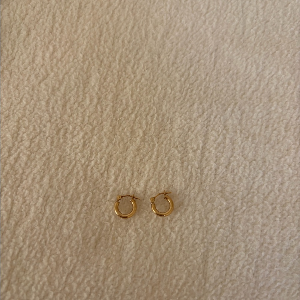 14k Solid Gold Hoops 9.9 Diameter